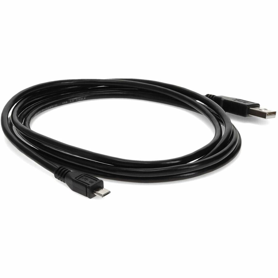 AddOn 1ft USB A 2.0 Male to Micro-USB B 2.0 Male Black Cable