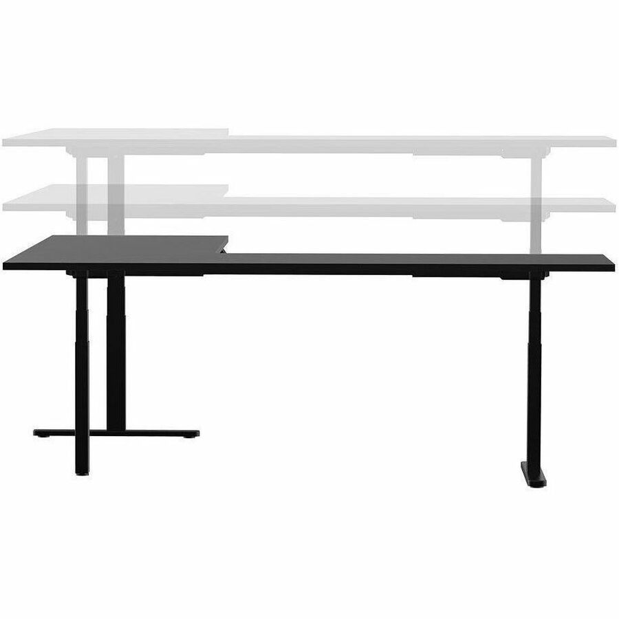 Workstream Triple-Motor Height-Adjustable Sit-Stand L-Shaped Corner Desk Frame, Black