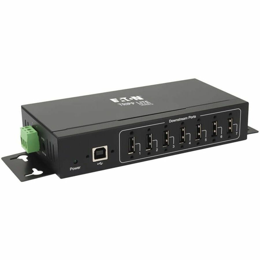 Eaton Tripp Lite Series 7-Port Industrial-Grade USB 2.0 Hub - 15 kV ESD Immunity, Metal Housing, Wall/DIN Mountable
