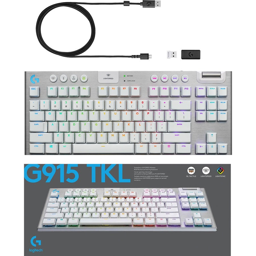 Logitech G915 TKL Tenkeyless Lightspeed Wireless RGB Mechanical Gaming Keyboard