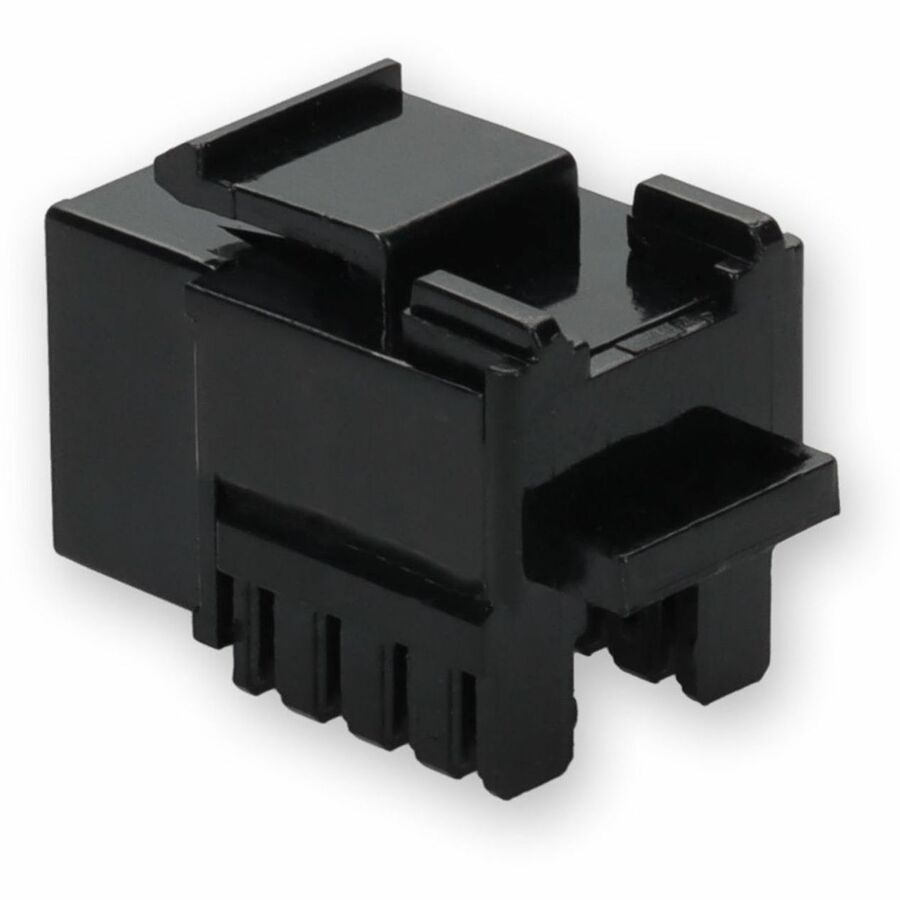 AddOn Non-Terminated to RJ-45 (Female) Black Cat5e UTP Copper Connector 90 Degree