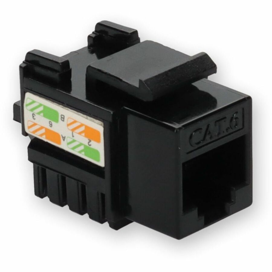AddOn Non-Terminated to RJ-45 (Female) Black Cat6 UTP Copper Connector 90 Degree