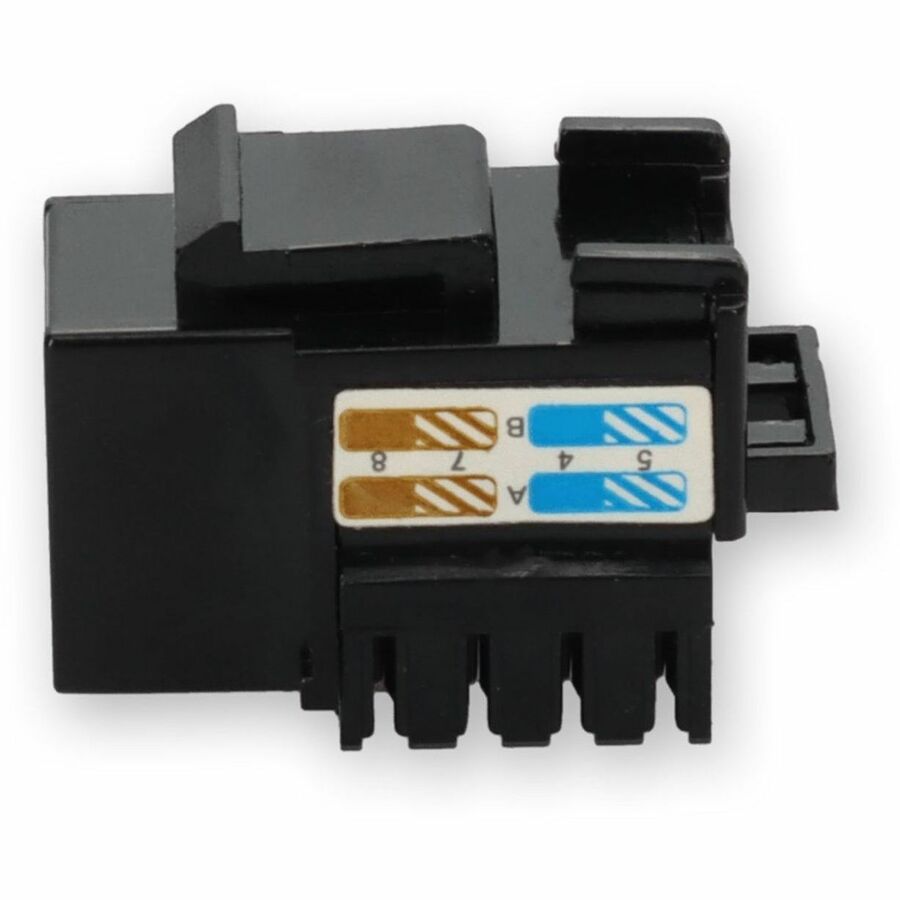 AddOn Non-Terminated to RJ-45 (Female) Black Cat6 UTP Copper Connector 90 Degree