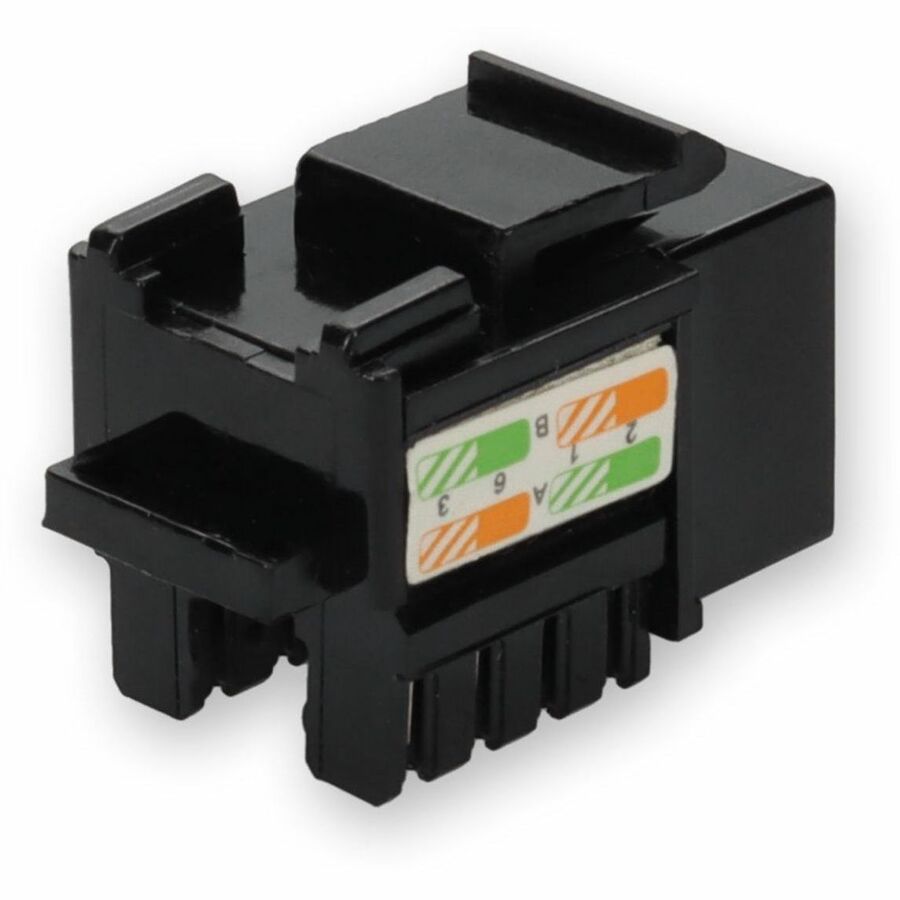 AddOn Non-Terminated to RJ-45 (Female) Black Cat6 UTP Copper Connector 90 Degree