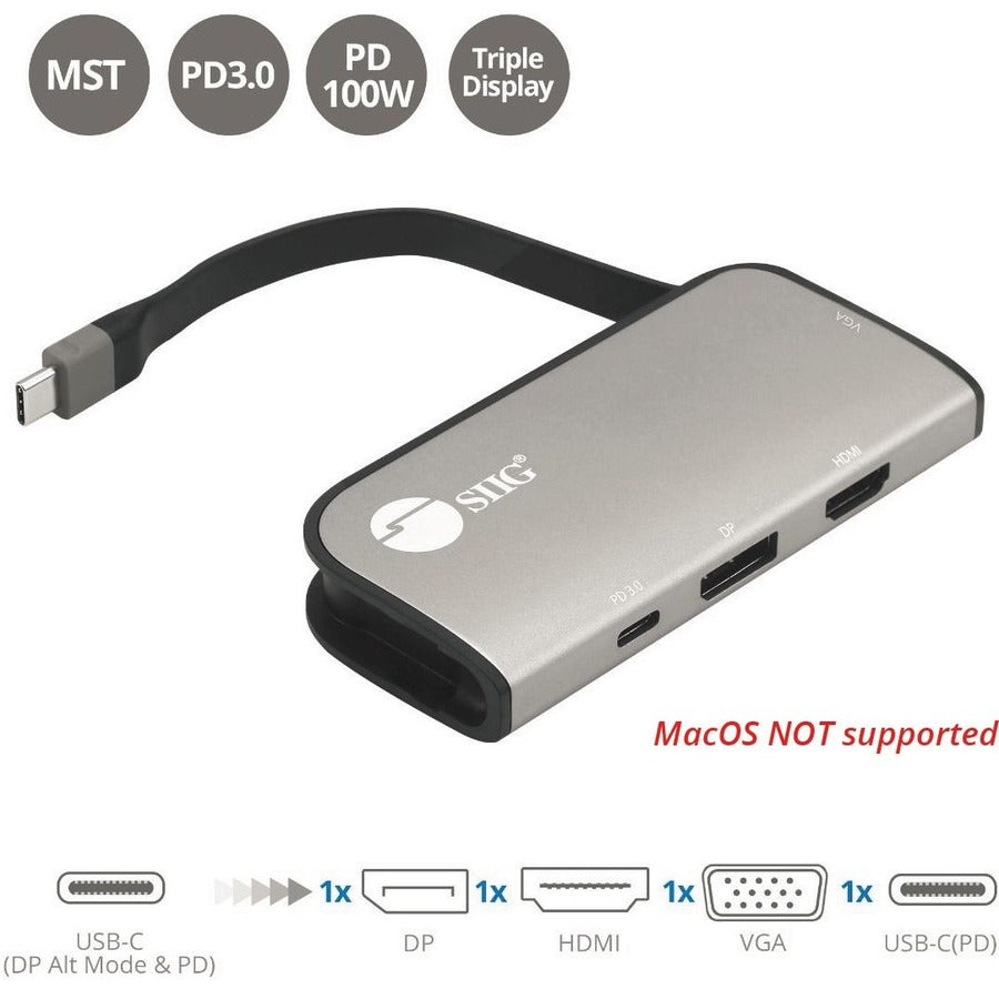 USB-C to Multi-Video MST Hub with 100W PD 3.0 - 4K@60Hz Ultra HD