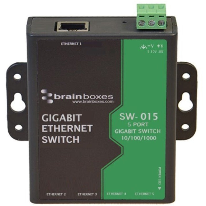Brainboxes Compact 5 Port Gigabit Ethernet Switch DIN Rail Mountable