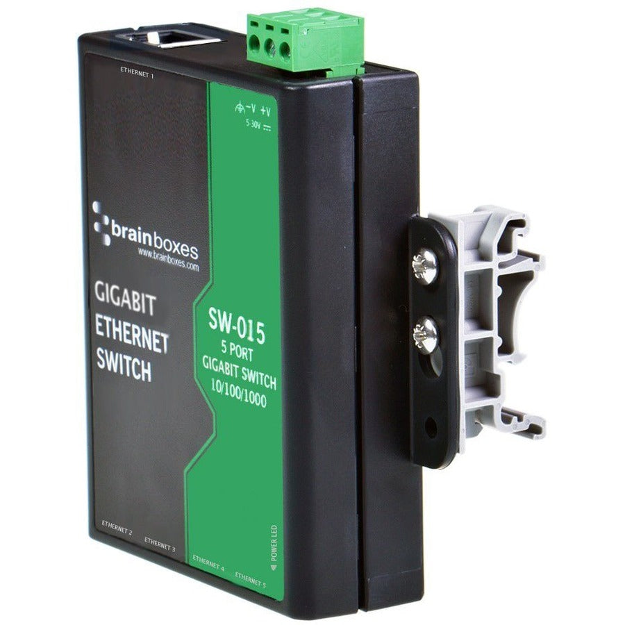 Brainboxes Compact 5 Port Gigabit Ethernet Switch DIN Rail Mountable