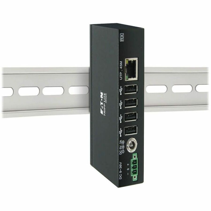 Eaton Tripp Lite Series 4-Port Industrial USB over Cat6 Extender, ESD Protection, PoC - USB 2.0, Mountable, 150 ft. (45.72 m), TAA