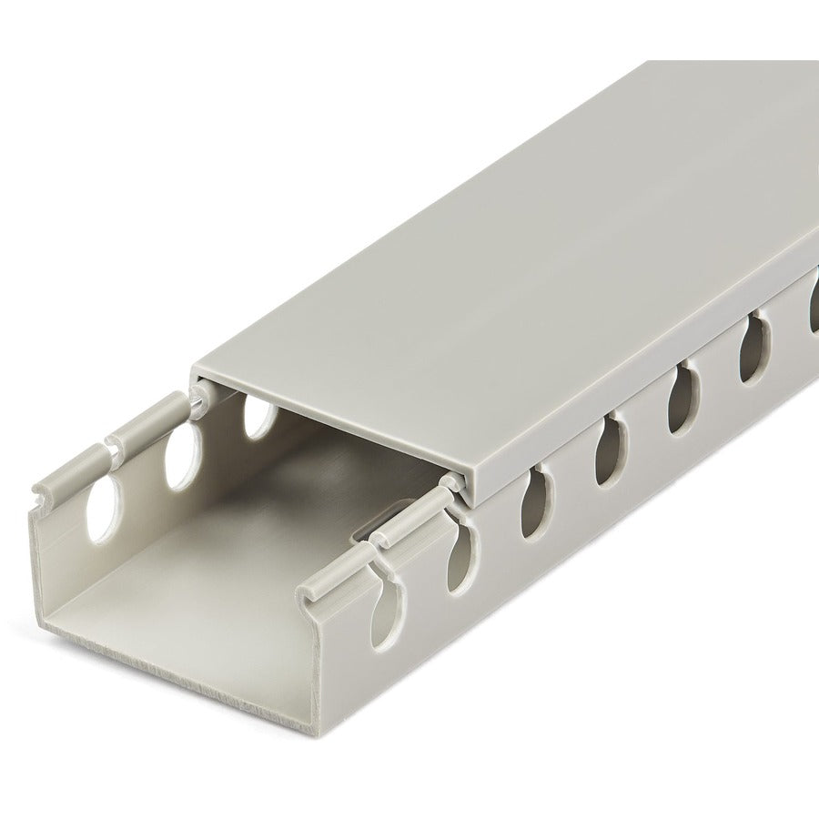 StarTech.com Cable Management Raceway with Cover 2"(50mm)W x 1"(25mm)H, 6.5ft(2m) length, 3/8"(8mm) Slots, Wall Wire Duct, UL Listed