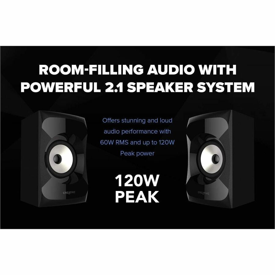 Creative SBS E2900 2.1 Bluetooth Speaker System - 60 W RMS - Black