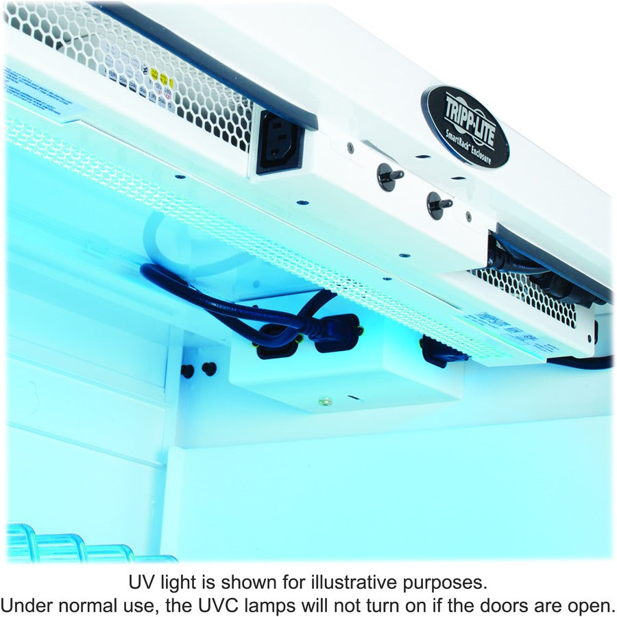 Eaton Tripp Lite Series Safe-IT Multi-Device UV Charging Cart, Hospital-Grade, 32 AC Outlets, Laptops, Chromebooks, Antimicrobial, White