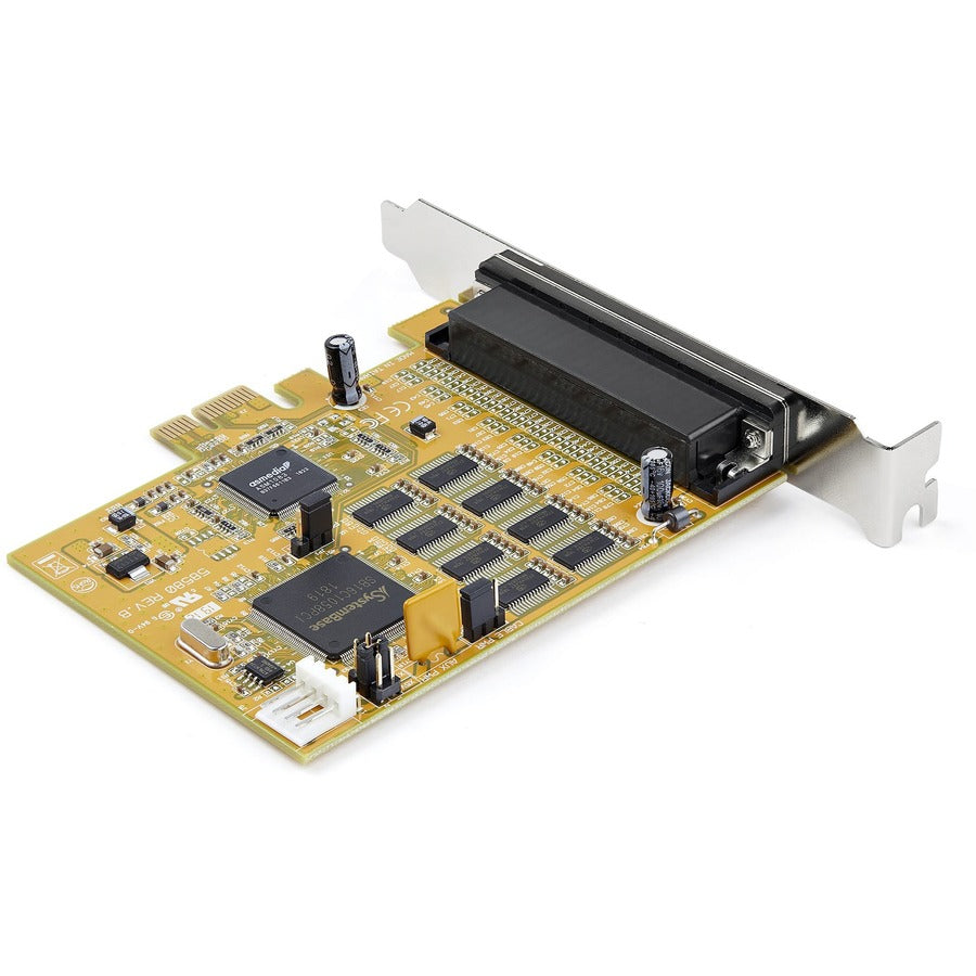 StarTech.com 8-Port PCI Express RS232 Serial Adapter Card, PCIe to DB9 RS232 Controller Card, 16C1050 UART, 15kV ESD, Windows Only, TAA