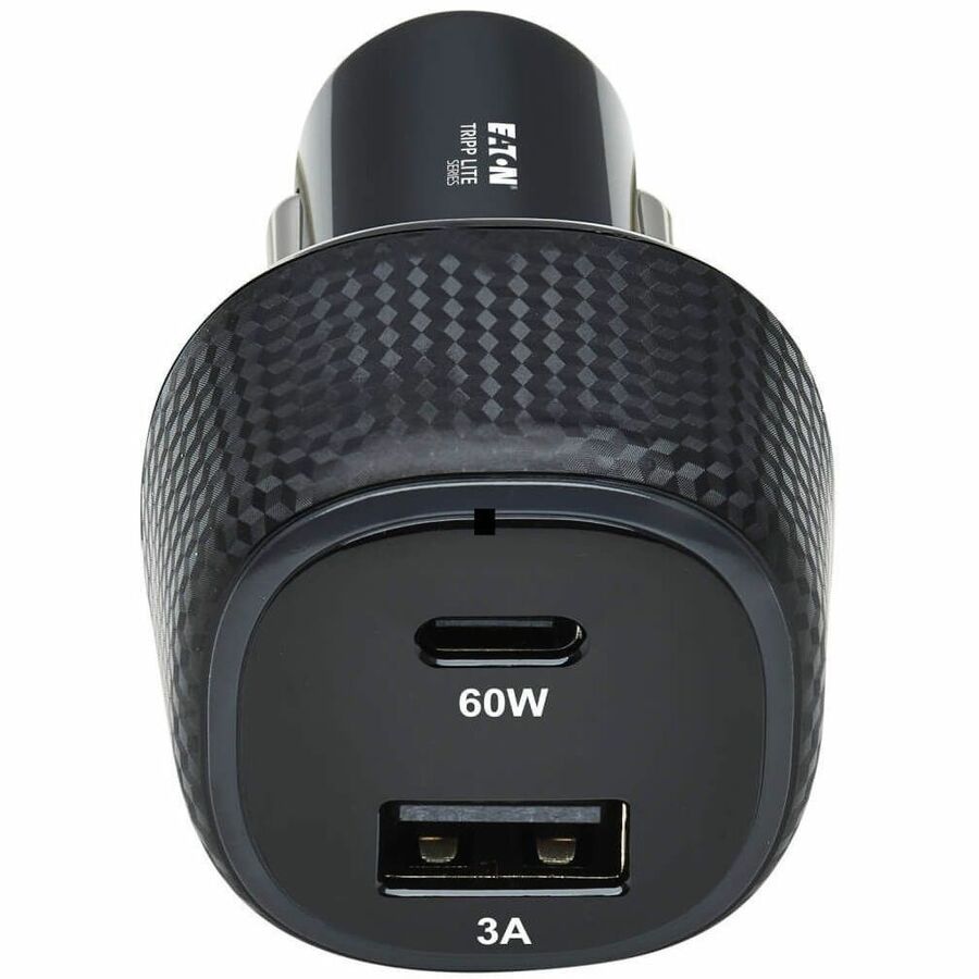 Eaton Tripp Lite Series Dual-Port USB Car Charger, 63W Max - USB-C PD 3.0 Up to 60W, USB-A QC 3.0 Up to 18W