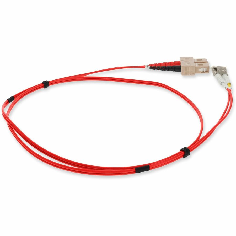 AddOn 6m LC (Male) to SC (Male) Red OM3 Duplex Plenum-Rated Fiber Patch Cable