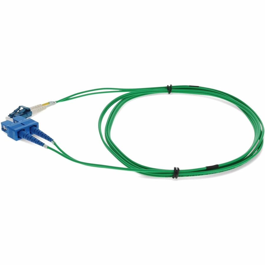 AddOn 7m LC (Male) to SC (Male) Green OS2 Duplex Fiber OFNR (Riser-Rated) Patch Cable