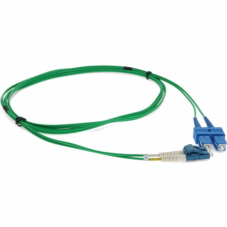 AddOn 7m LC (Male) to SC (Male) Green OS2 Duplex Fiber OFNR (Riser-Rated) Patch Cable
