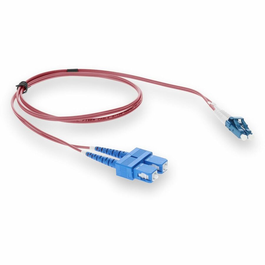 AddOn 7m LC (Male) to SC (Male) Pink OS2 Duplex Fiber OFNR (Riser-Rated) Patch Cable