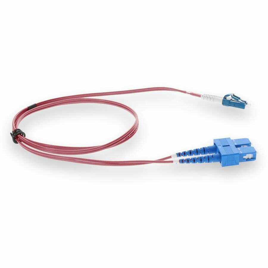 AddOn 7m LC (Male) to SC (Male) Pink OS2 Duplex Fiber OFNR (Riser-Rated) Patch Cable