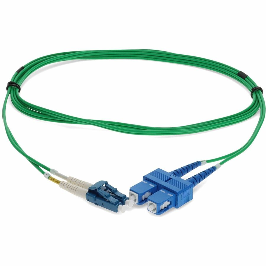 AddOn 8m LC (Male) to SC (Male) Green OS2 Duplex Fiber OFNR (Riser-Rated) Patch Cable
