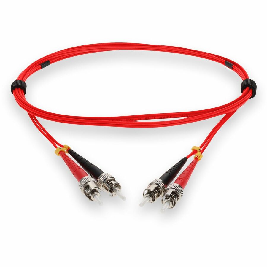AddOn 3m ST (Male) to ST (Male) Red OM1 Duplex Plenum-Rated Fiber Patch Cable