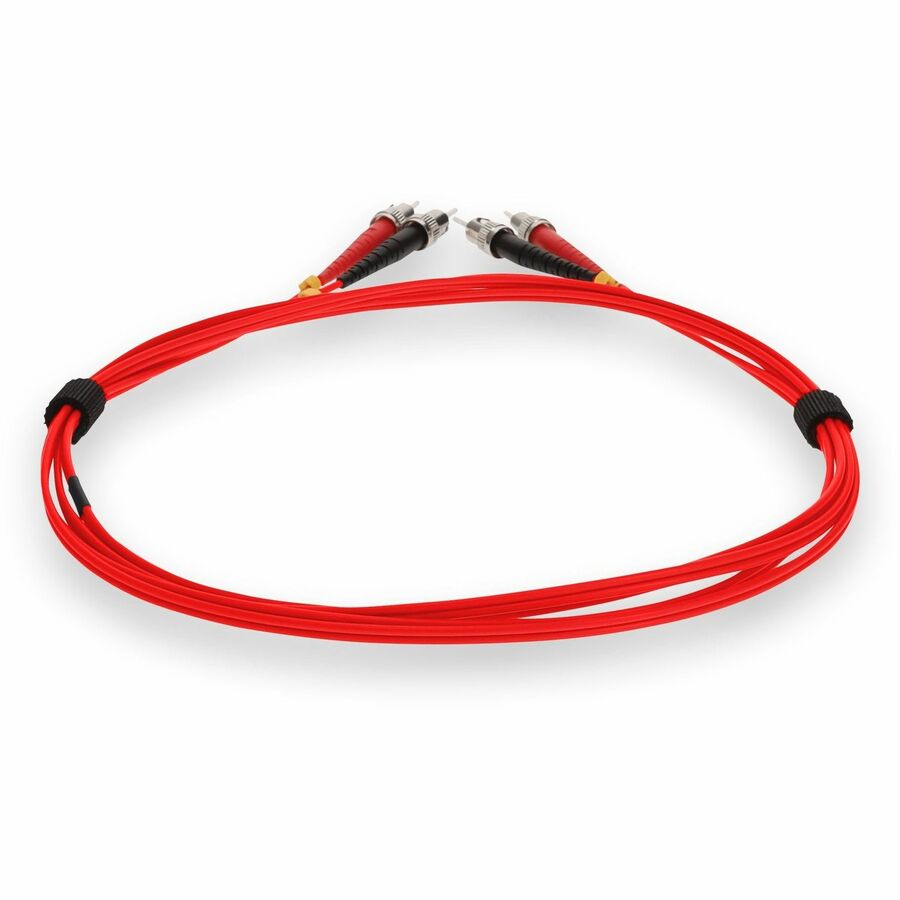 AddOn 3m ST (Male) to ST (Male) Red OM1 Duplex Plenum-Rated Fiber Patch Cable