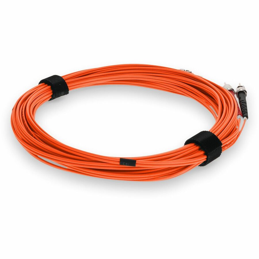 AddOn 5m ST (Male) to ST (Male) Orange OM3 Duplex Plenum-Rated Fiber Patch Cable