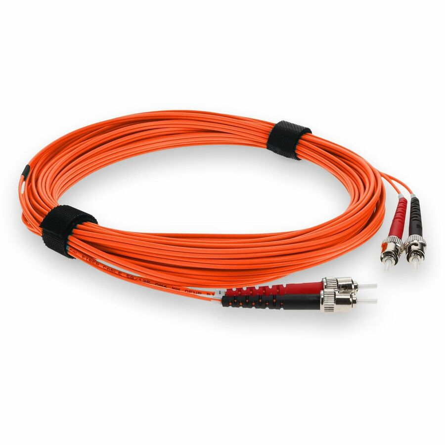 AddOn 5m ST (Male) to ST (Male) Orange OM3 Duplex Plenum-Rated Fiber Patch Cable