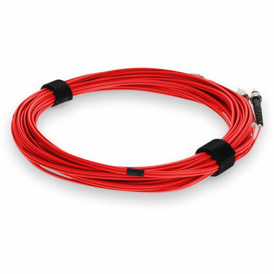AddOn 5m ST (Male) to ST (Male) Red OM3 Duplex Plenum-Rated Fiber Patch Cable