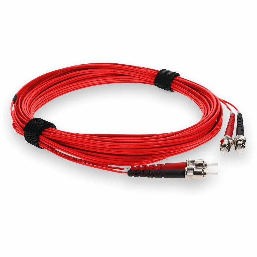 AddOn 5m ST (Male) to ST (Male) Red OM3 Duplex Plenum-Rated Fiber Patch Cable
