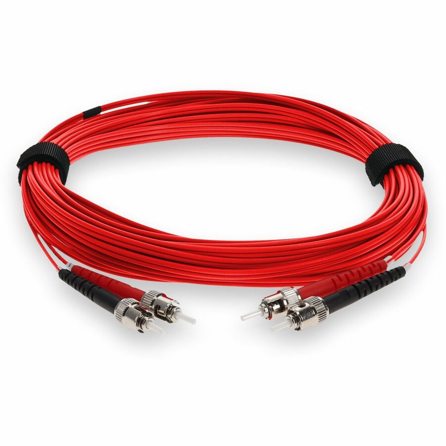 AddOn 5m ST (Male) to ST (Male) Red OM3 Duplex Plenum-Rated Fiber Patch Cable