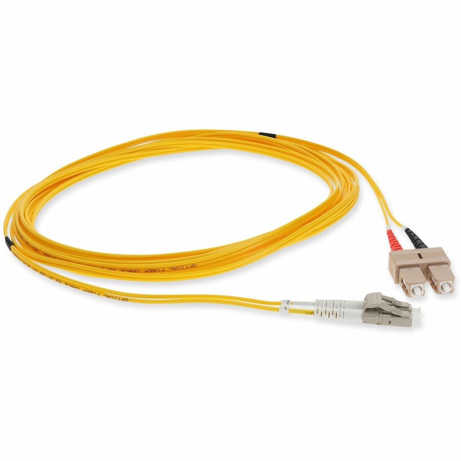 AddOn 3m LC (Male) to SC (Male) Yellow OM1 Duplex Fiber OFNR (Riser-Rated) Patch Cable