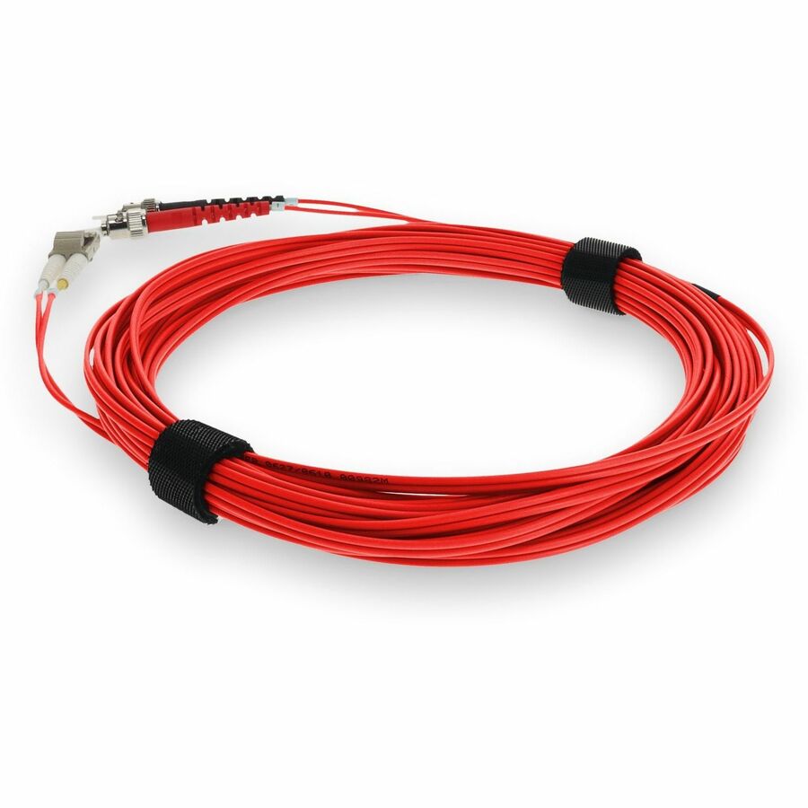 AddOn 5m LC (Male) to ST (Male) Red OM3 Duplex Plenum-Rated Fiber Patch Cable
