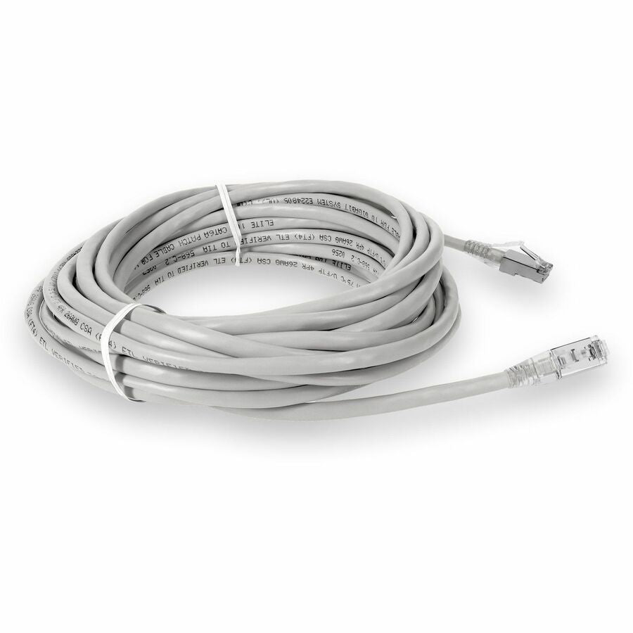 AddOn 50ft RJ-45 (Male) to RJ-45 (Male) White Cat6A STP PVC Copper Patch Cable