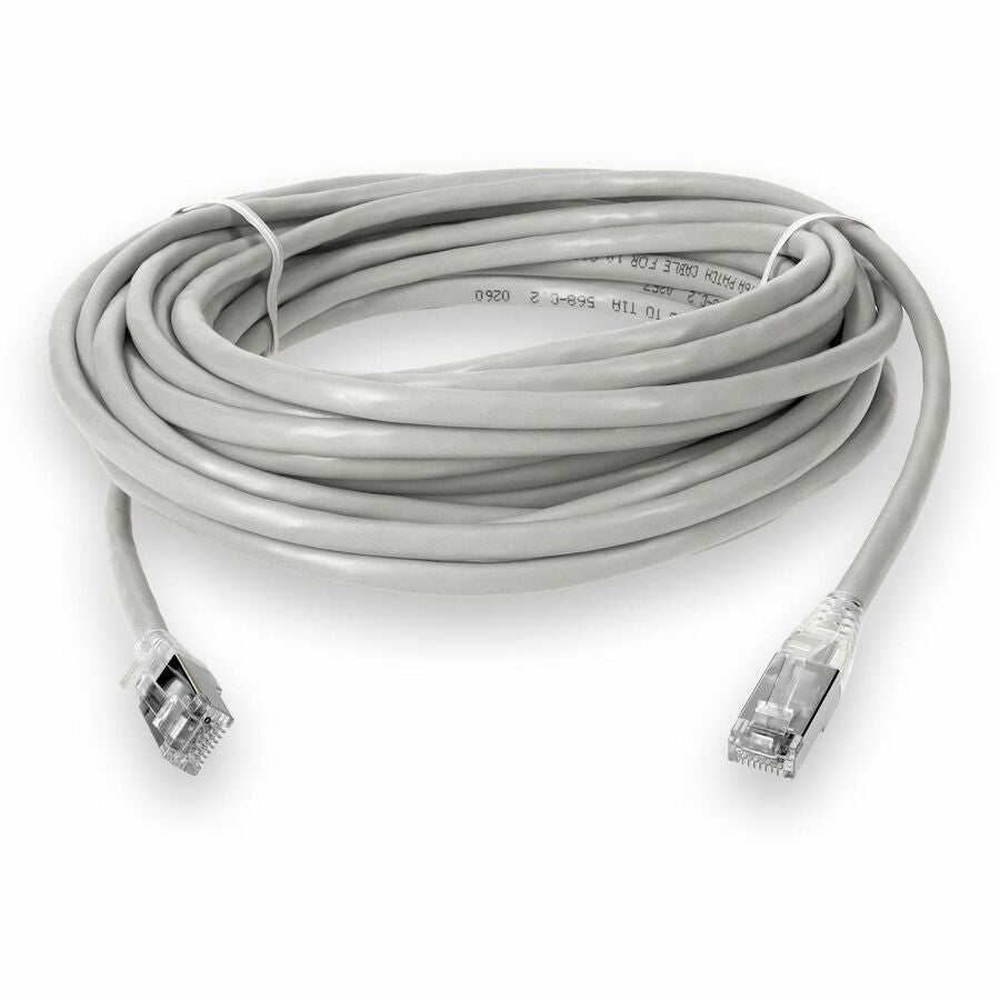 AddOn 50ft RJ-45 (Male) to RJ-45 (Male) White Cat6A STP PVC Copper Patch Cable