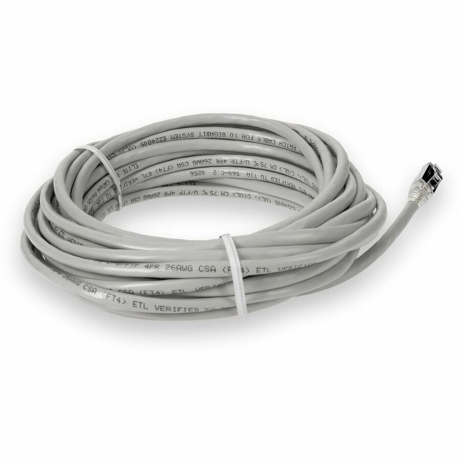 AddOn 50ft RJ-45 (Male) to RJ-45 (Male) White Cat6A STP PVC Copper Patch Cable