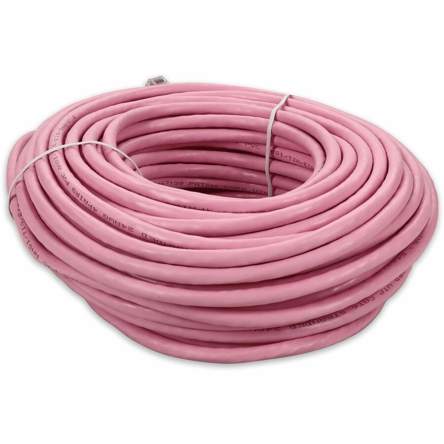 AddOn 51ft RJ-45 (Male) to RJ-45 (Male) Pink Cat6 UTP PVC Copper Patch Cable
