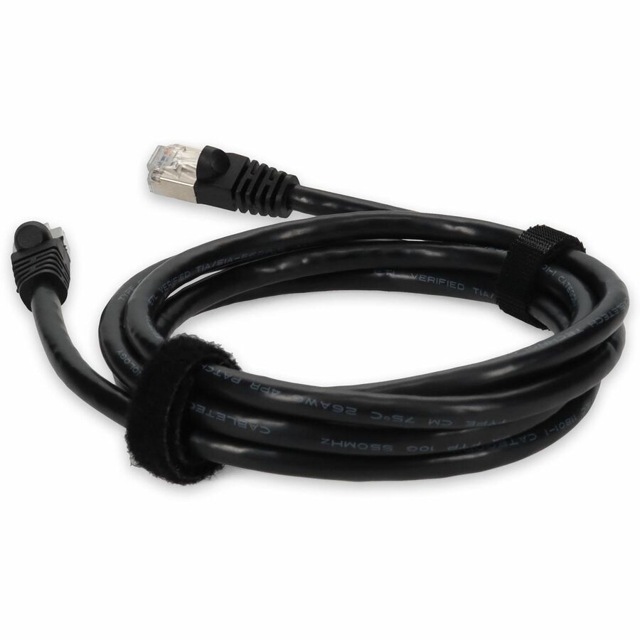 AddOn 6ft RJ-45 (Male) to RJ-45 (Male) Black Snagless Cat6A STP PVC Copper Patch Cable
