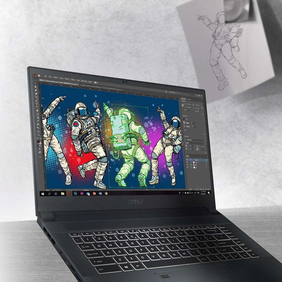 MSI Creator 15 Creator 15 A10SD-015 15.6" Notebook - Full HD - Intel Core i7 10th Gen i7-10750H - 16 GB - 512 GB SSD - Space Gray with Silver Diamond Cut