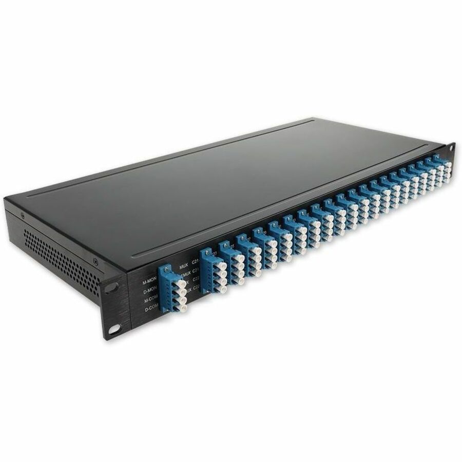 40 Channel High Performance DWDM MUX and DEMUX (Duplex), 1U Rack Mount, Channels 21-60, with Monitor Port (2%), LC/UPC Adapters, Rugged