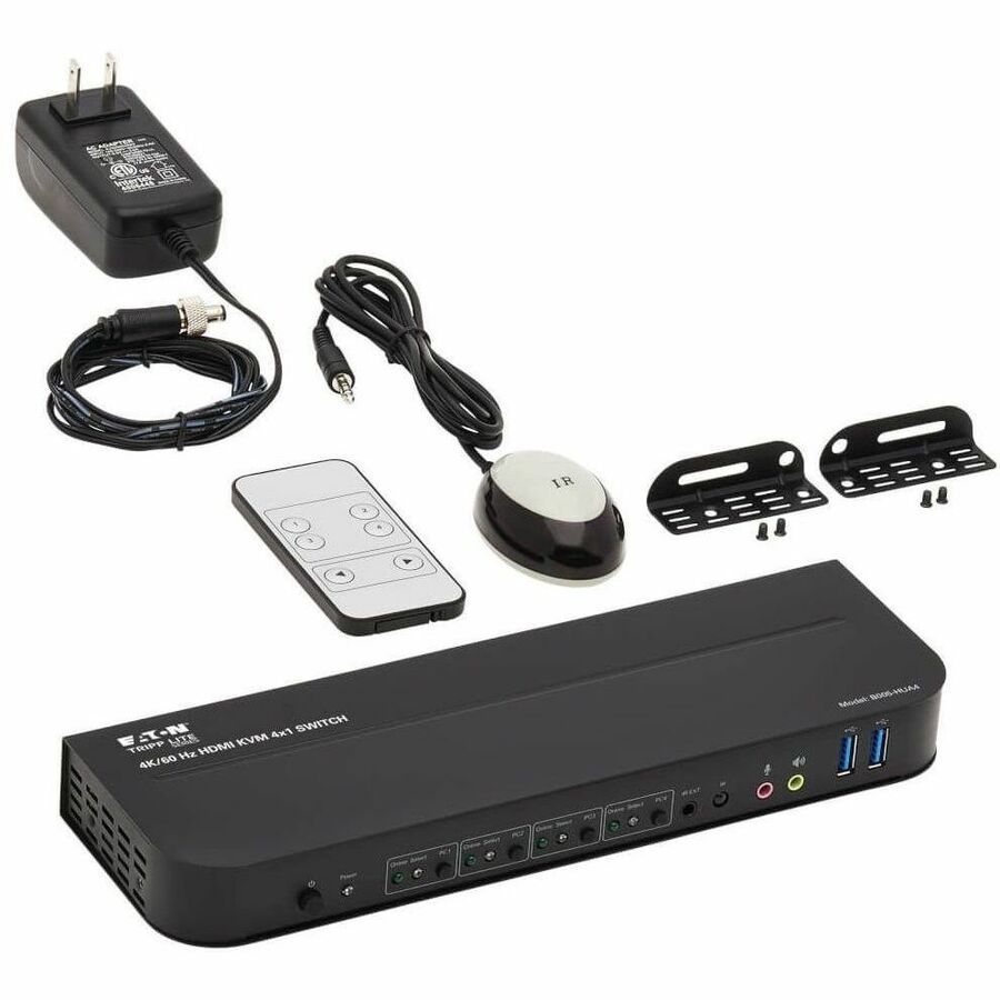 Eaton Tripp Lite Series 4-Port HDMI/USB KVM Switch - 4K 60 Hz, HDR, HDCP 2.2, IR, USB Sharing