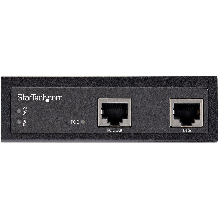 StarTech.com Industrial Gigabit PoE Injector - High Speed 90W 802.3bt PoE++ 52V-56VDC Ultra Power Over Ethernet/UPoE Injector -40C to +75C
