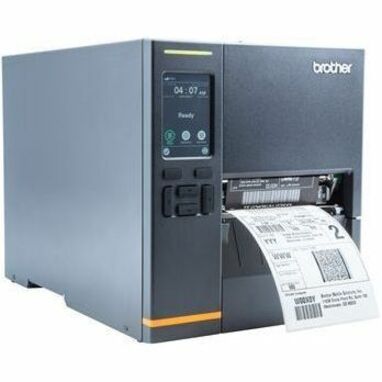 Brother TJ-4021TN Desktop Direct Thermal/Thermal Transfer Printer - Monochrome - Label/Receipt Print - USB - Serial - Black