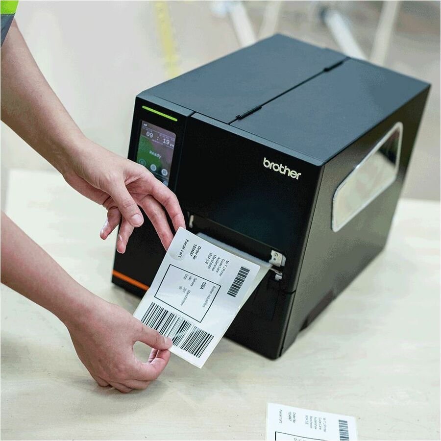 Brother TJ-4021TN Desktop Direct Thermal/Thermal Transfer Printer - Monochrome - Label/Receipt Print - USB - Serial - Black