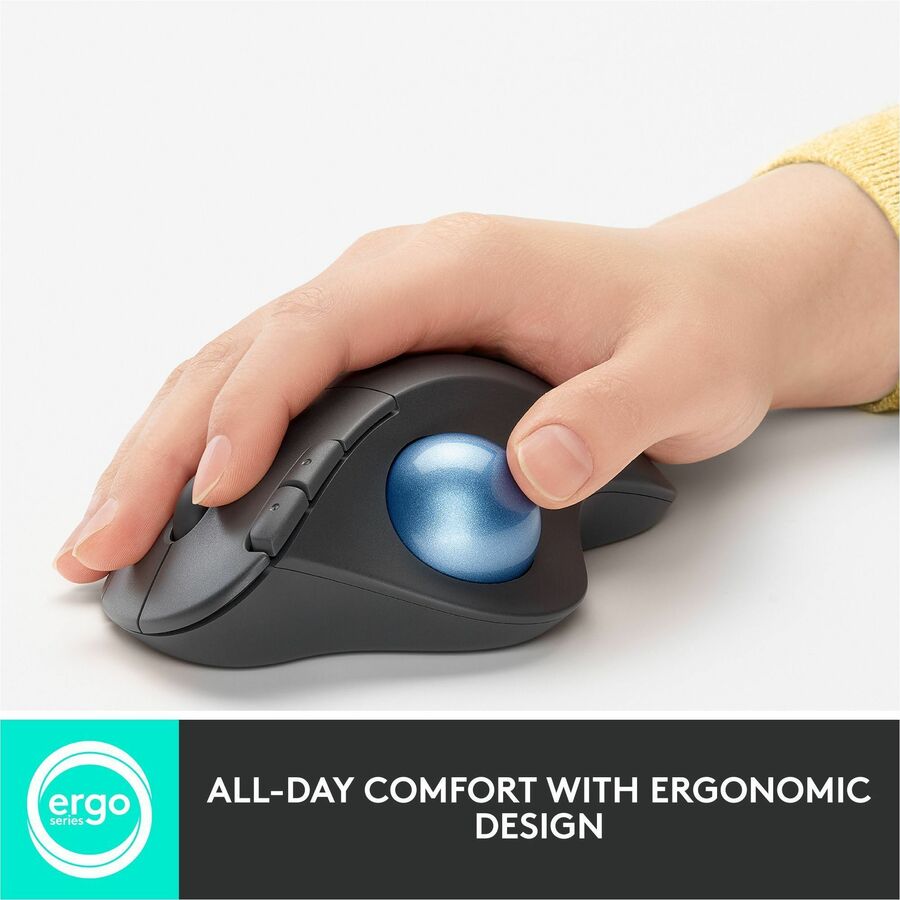 Logitech ERGO M575 Wireless Trackball Mouse - Easy Thumb Control, Precision and Smooth Tracking, Black