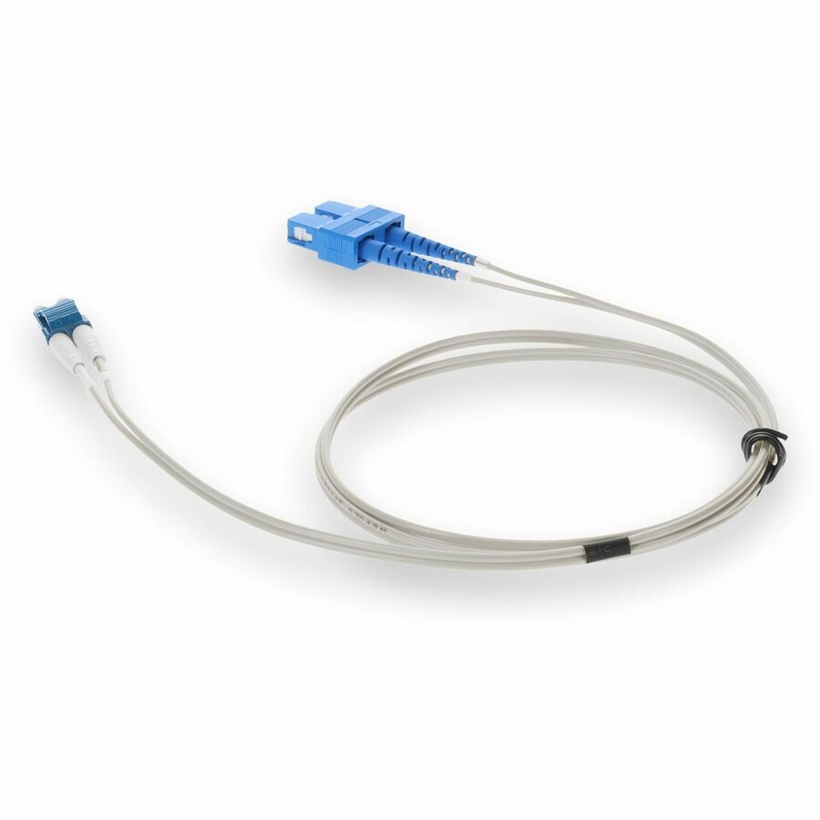 AddOn 3m LC (Male) to SC (Male) Gray OS2 Duplex Fiber OFNR (Riser-Rated) Patch Cable