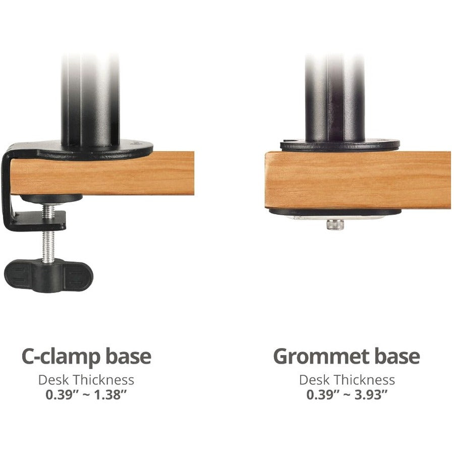 SIIG Dual Arm Pole Multi-Angle Replaceable Articulating Monitor Desk Mount - 14" to 30" - Max Load 17.6lbs each - Expandable Slide Rails Design - up to 4 monitors