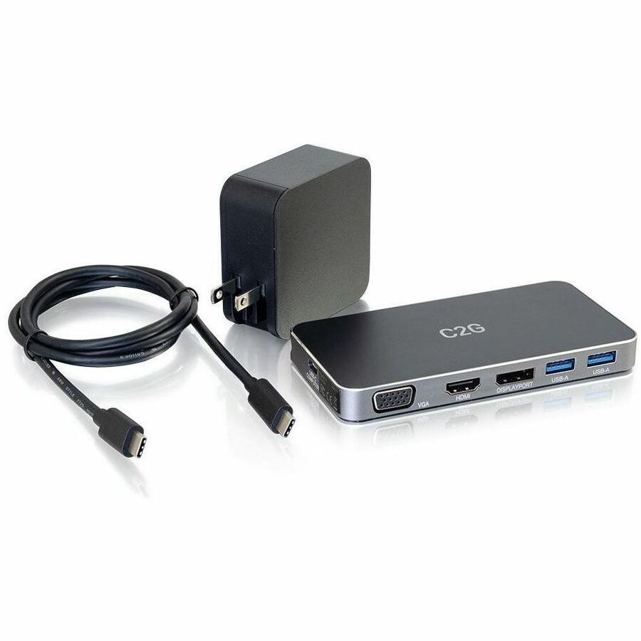 C2G Dual Monitor Docking Station Kit - Includes USB C Docking Station, 6ft HDMI Cable, and HDMI to DP Cables