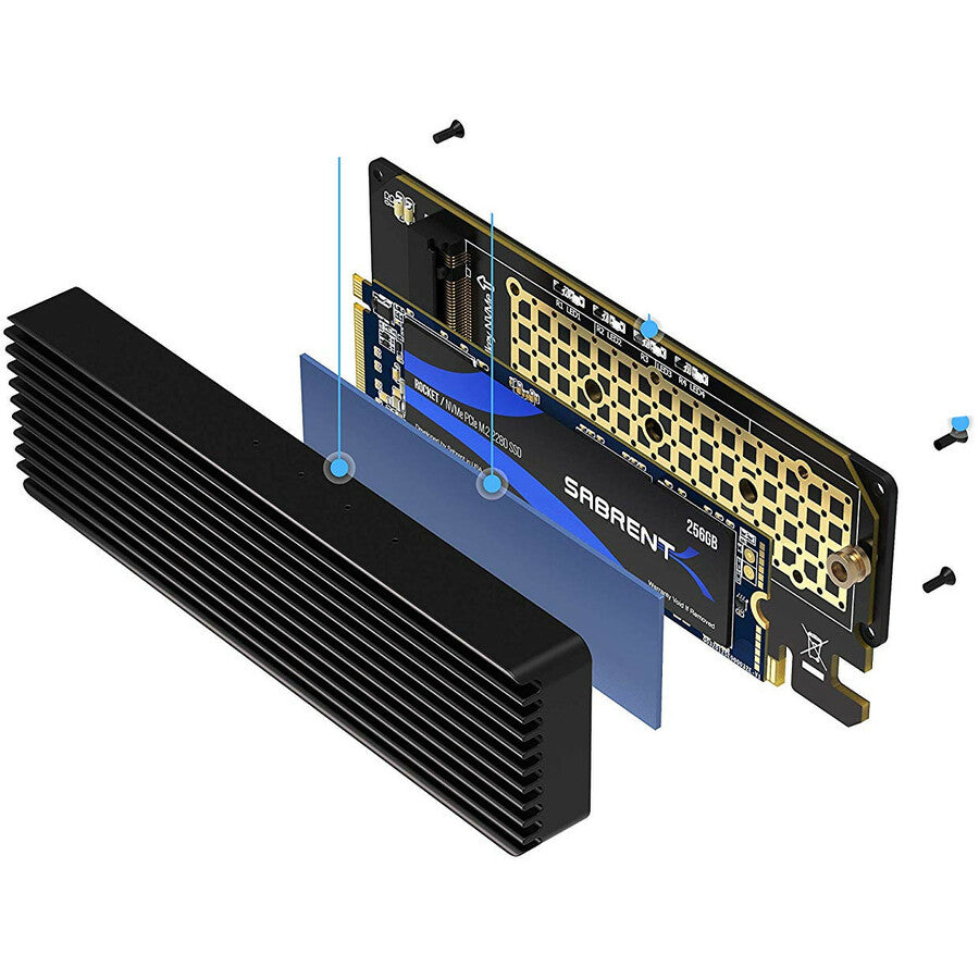 Sabrent NVMe M.2 SSD to PCIe X16/X8/X4 Card with Aluminum Heat Sink (EC-PCIE)