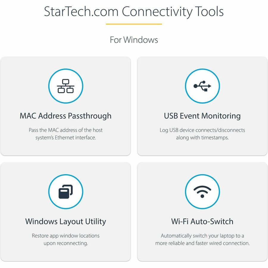 StarTech.com USB-C USB-A Dock - Hybrid Universal USB 3.0 Laptop Docking Station - Dual Monitor 4K 60Hz HDMI/DisplayPort - 6xUSB Type-A/GbE