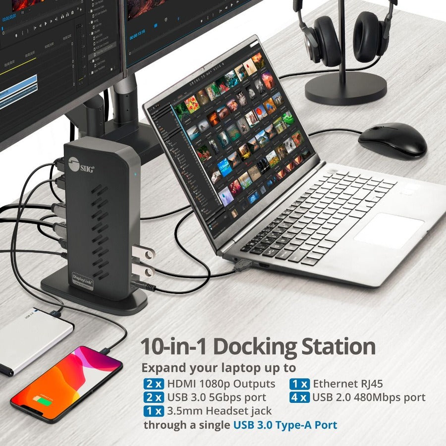 SIIG USB 3.0 Dual Head Full HD 1080p HDMI Video Docking Station
